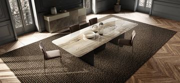 Modern Air Soft Table: Glass Legs & Detailed Top by Lago