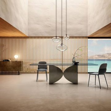 Modern Meet Table: Light Top, Sculptural Base by Lago