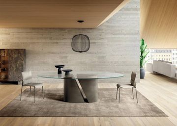 Wadi Table: Metal Base, Wood/Glass/XGlass Tops by Lago