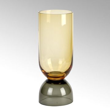 Vasari vase,glass, amber/grey, by Lambert