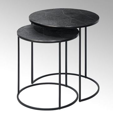 Natsu side table set, iron stand, powdercoated by Lambert