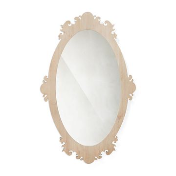LA BELLE - Specchiera ovale e sagomata in legno di rovere massello by Lando