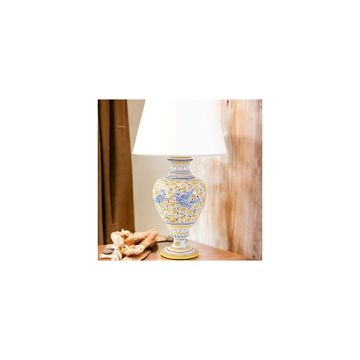 Lamp base with shade - decor Arabesco Giallo by L'Antica Deruta