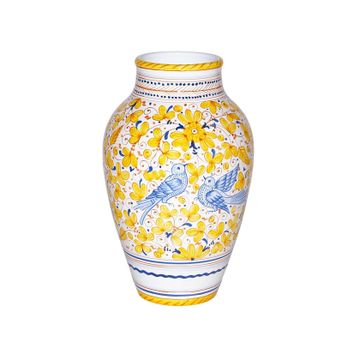 Flower vase - decor Arabesco Giallo by L'Antica Deruta