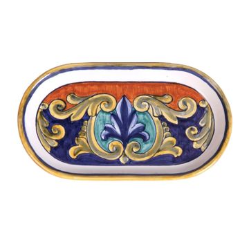 Tray -oval shape- decor Geometrico 03 (32A) by L'Antica Deruta