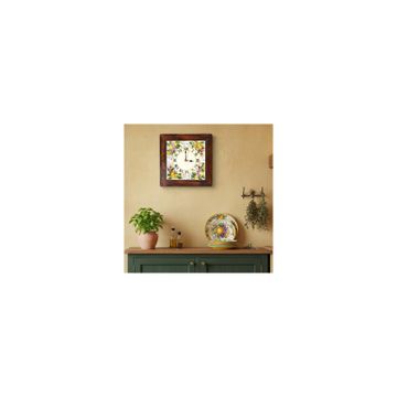 Ceramic wall clocks with wood frame - decor Frutta by L'Antica Deruta