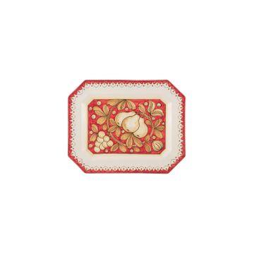 Wall plate / rectangular tray - decor Pompeiano by L'Antica Deruta