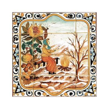 Panel / ceramic tiles - decor Four Seasons- Autumn by L'Antica Deruta