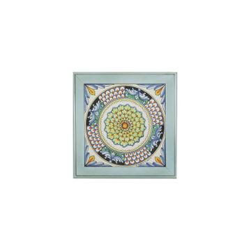 Tile with wood frame - decor GEOMETRICO.DR.10 by L'Antica Deruta