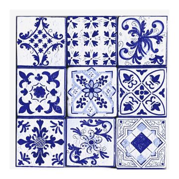 Ceramic (set of 9pcs) -hand made tiles - old cotto -PT-PN-09 by L'Antica Deruta