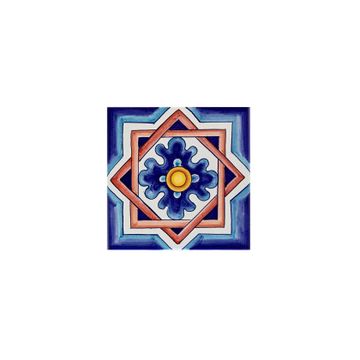 Decorated Ceramic Tiles - Set of 2 pcs - Geometrico (PT/CF/82) by L'Antica Deruta