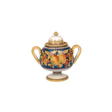 Covered box/centerpiece - decor Trofei Frutta by L'Antica Deruta