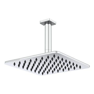 Rainshower 200x 200mm, rectangular, with ceiling bracket 100 mm, mounting on ceiling, chrome by Laufen