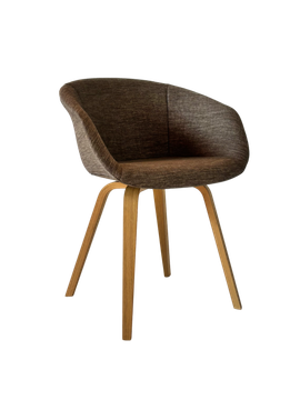 This Bucket Chair 101 - wood frame - brown mixed by Lensvelt