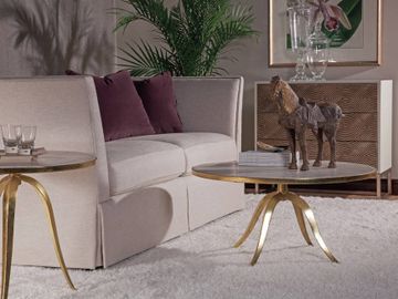 Crystal Stone Round Cocktail Table by Lexington - view 3