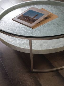 Cumulus Capiz Large Round Cocktail Table by Lexington - view 4