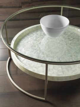 Cumulus Capiz Round Cocktail Table by Lexington - view 4