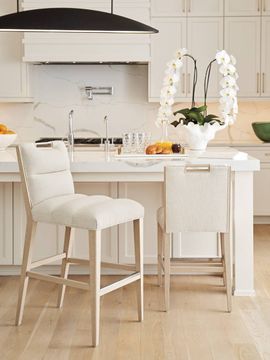 Greer Channeled Upholstered Bar Stool by Lexington - view 3