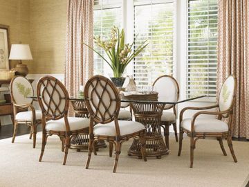 Aruba Dining Table With 84 X 48 Inch Glass Top by Lexington - view 3