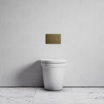 Berkeley Traditional Back to Wall Rimless Toilet with Concealed Cistern and Aged Bronze Flush Plate by LUSSO