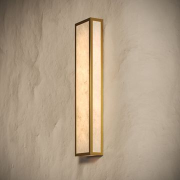 Luceva Alabaster IP44 LED Wall Sconce Light Brushed Gold 450mm by LUSSO