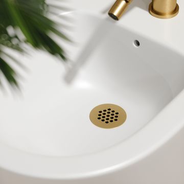Luxe Brushed Gold Slotted Freeflow Bidet Waste by LUSSO