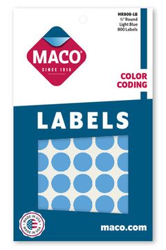 1/2" Dia. Color Coding Labels, Light Blue, 800/Bx | Maco by MA.CO. Sofa & Bed