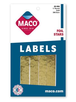Gold Foil Stars, 1/2" Dia., 396/Bx | Maco by MA.CO. Sofa & Bed
