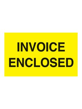 "Invoice Enclosed" Neon Yellow Receiving Labels, 3" x 5", 500 Labels/Roll | Maco by MA.CO. Sofa & Bed