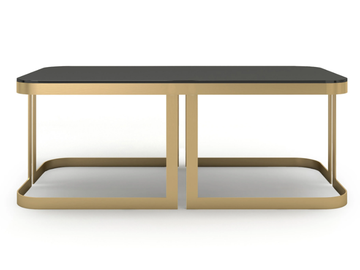 CLARK - Low rectangular brass coffee table by Marioni - view 2