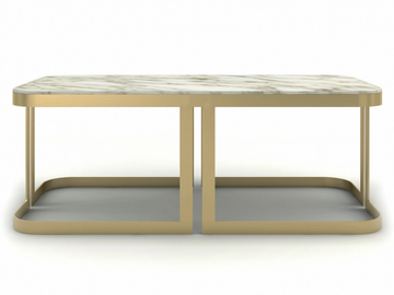 CLARK - Low rectangular marble coffee table by Marioni - view 2
