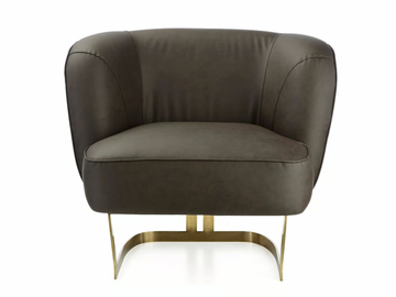 JOAN - Upholstered Eco-leather easy chair with armrests by Marioni - view 2