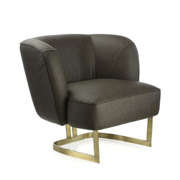 JOAN - Upholstered Eco-leather easy chair with armrests by Marioni - view 3