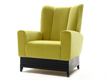 LAURENCE - Upholstered fabric armchair with armrests by Marioni - view 2