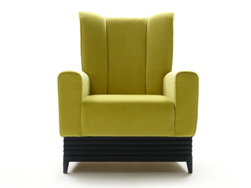 LAURENCE - Upholstered fabric armchair with armrests by Marioni - view 3
