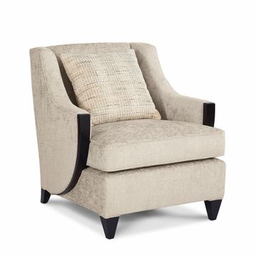 Luxury Beige Fabric Armchair with Wooden Details • MARZORATI by Marzorati