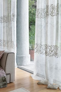 Curtain Dune Merveille Marmorino ricamo due righe by Mastro Raphael