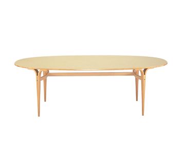 Superellipse table-Hel skiva med kluvna ben by Mathsson