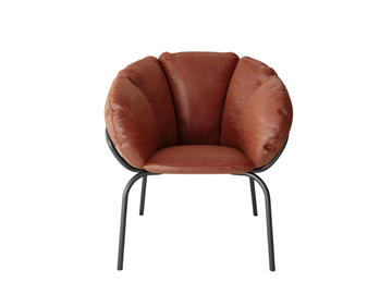 SAME EASY - Leather easy chair with removable cover by Maze - view 3