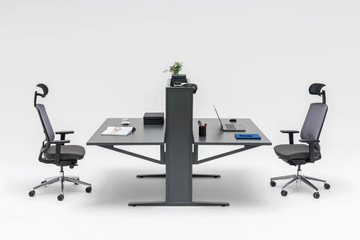 FLOW - Height-adjustable multiple office desk with sound absorbing screens by Mdd - view 3