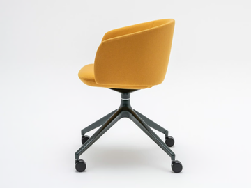 GRACE - Swivel trestle-based fabric chair with castors by Mdd - view 3