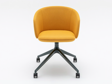 GRACE - Swivel trestle-based fabric chair with castors by Mdd - view 2