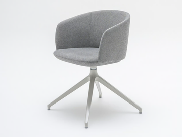 GRACE - Swivel trestle-based fabric chair with armrests by Mdd - view 3