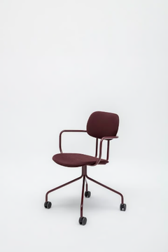 NEW SCHOOL - Trestle-based fabric chair with castors with armrests by Mdd - view 3