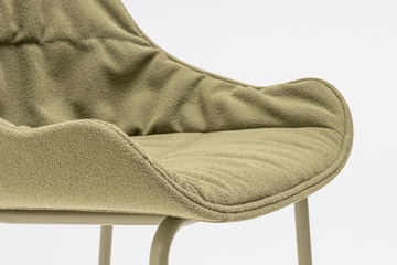 BALTIC SOFT DUO - High upholstered fabric stool with back by Mdd - view 3
