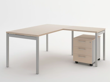 OGI_Y - L-shaped melamine-faced chipboard workstation desk by Mdd - view 2