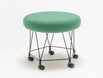 PENTAL - Round fabric pouf with castors by Mdd - view 2