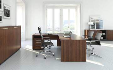 STATUS - L-shaped melamine-faced chipboard office desk by Mdd - view 3