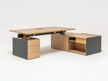 VIGA - Sectional L-shaped wooden office desk with shelves by Mdd - view 2