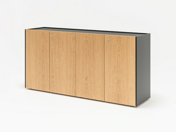 VIGA - Low wooden office storage unit with lock by Mdd - view 2